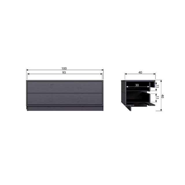 Finca Tv Meubel 100 Cm Grenen Diepzwart [Fsc] van WOOOD – Luxe comfort op maat van PureWonen. Vraag naar de beste prijs.