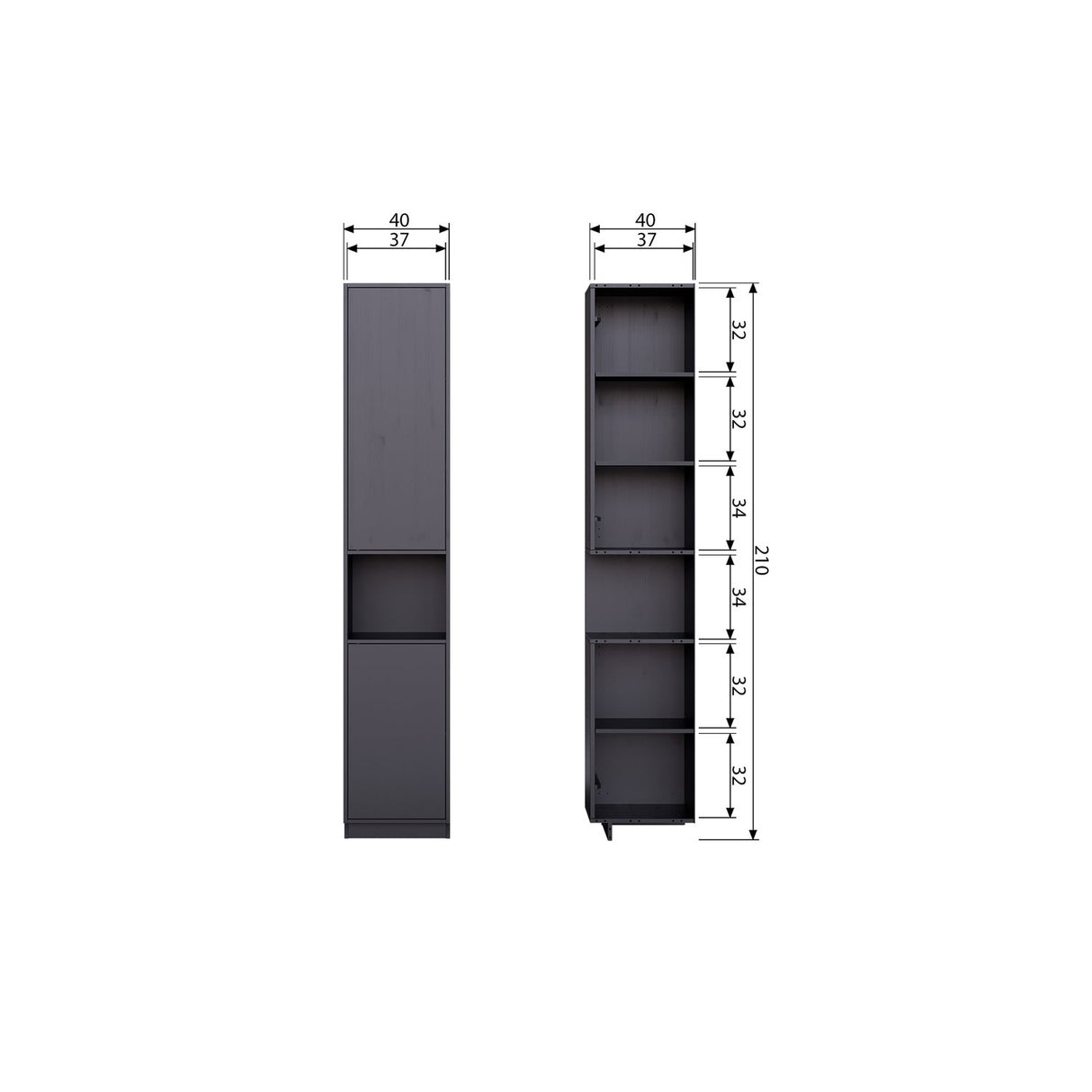 Finca Opbergkast 40 Cm Grenen Diepzwart [Fsc] van WOOOD – Luxe comfort op maat van PureWonen. Vraag naar de beste prijs.