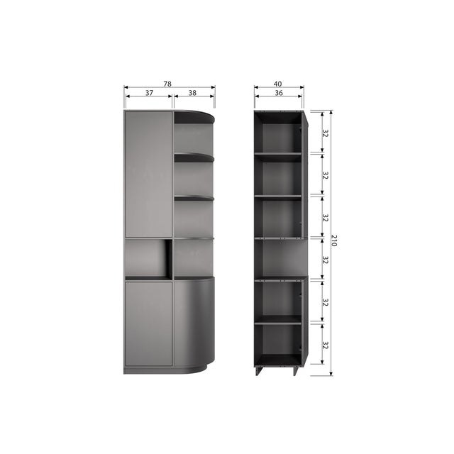 Finca Opbergkast Rond Rechts 78 Cm Grenen Diepzwart [Fsc] van WOOOD – Luxe comfort op maat van PureWonen. Vraag naar de beste prijs.