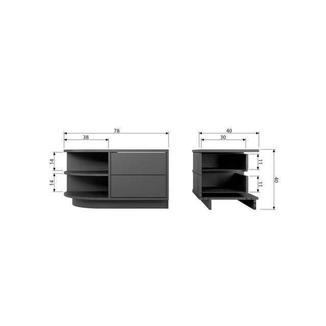 Finca Tv Meubel Rond Links 78 Cm Grenen Diepzwart [Fsc] van WOOOD – Luxe comfort op maat van PureWonen. Vraag naar de beste prijs.