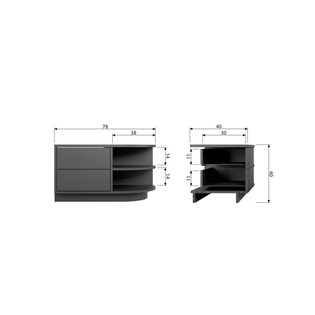Finca Tv Meubel Rond Rechts 78 Cm Grenen Diepzwart [Fsc] van WOOOD – Luxe comfort op maat van PureWonen. Vraag naar de beste prijs.