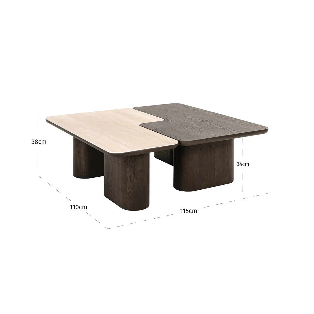 Salontafel Nando brown (Set of 2)