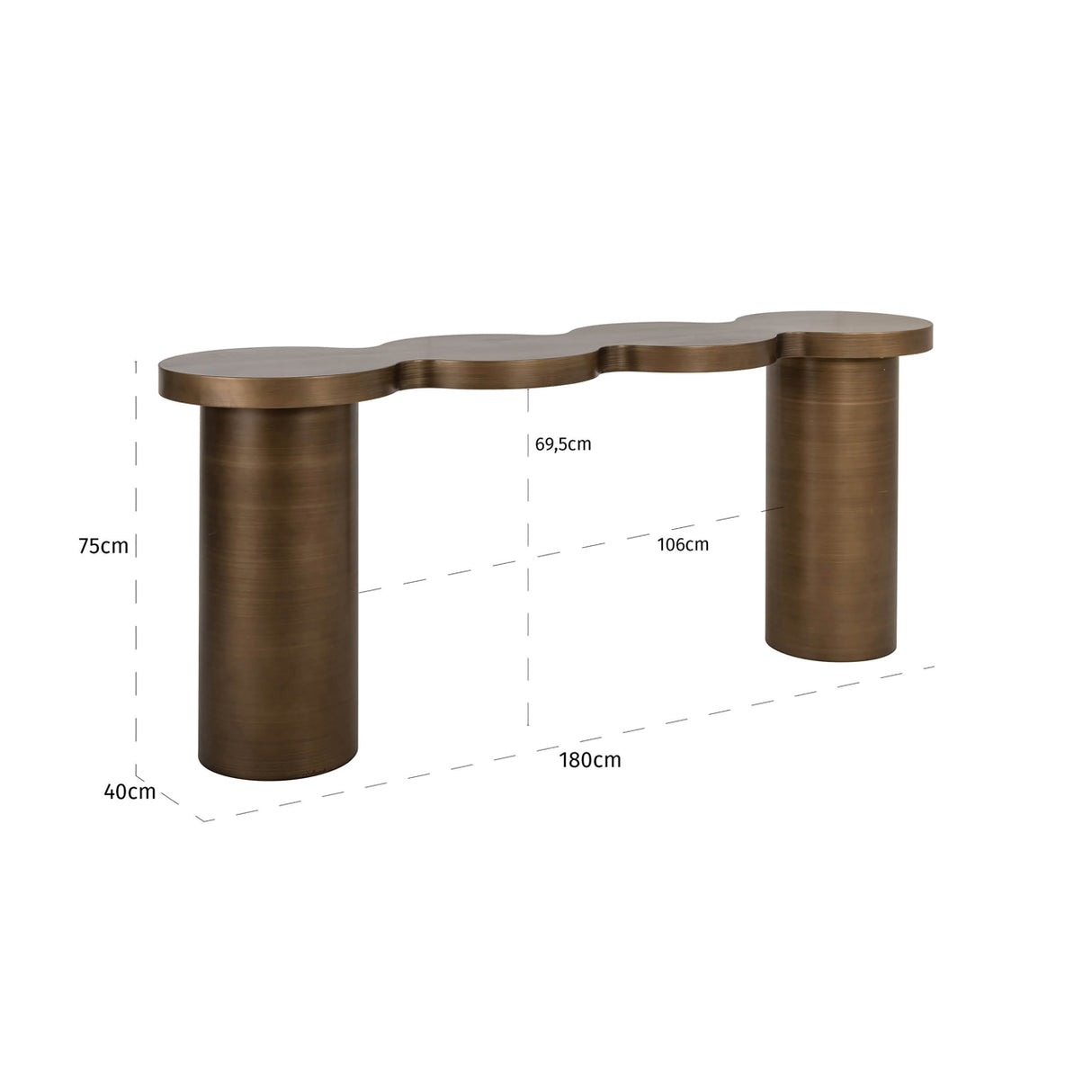 Console Bubba brushed gold van Richmond Interiors – Luxe comfort op maat van PureWonen. Vraag naar de beste prijs.