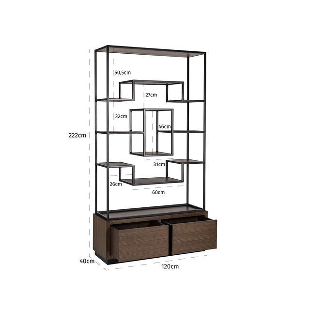 Wandkast Bonvoy brown 2-laden (Brown) van Richmond Interiors – Luxe comfort op maat van PureWonen. Vraag naar de beste prijs.