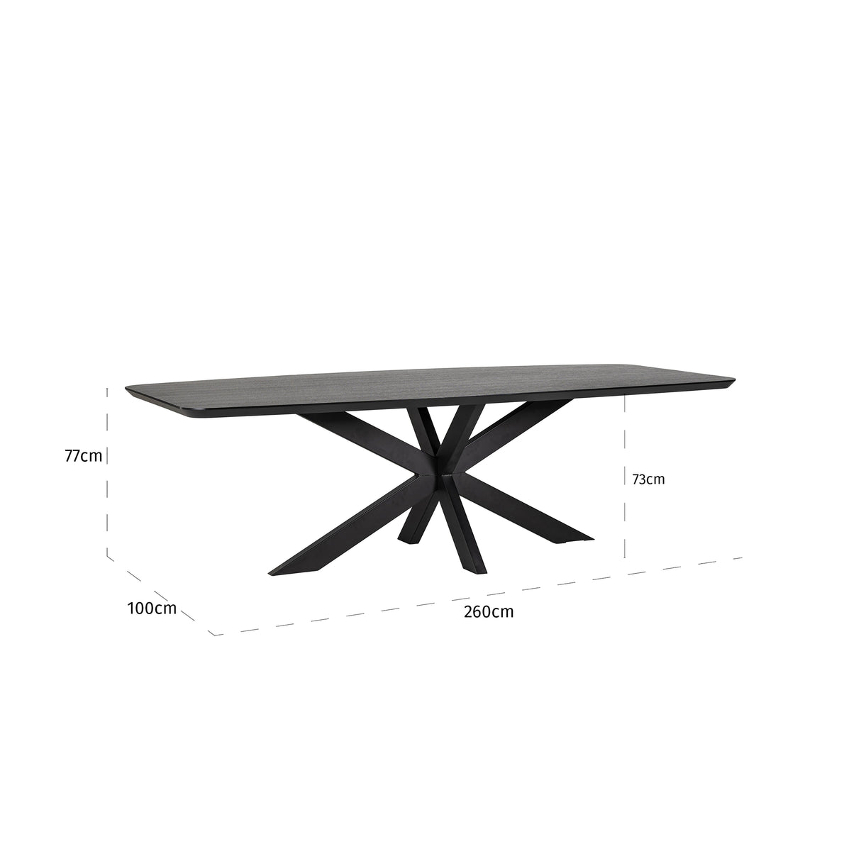 Eettafel Bonvoy black 260 (Black) van Richmond Interiors – Luxe comfort op maat van PureWonen. Vraag naar de beste prijs.