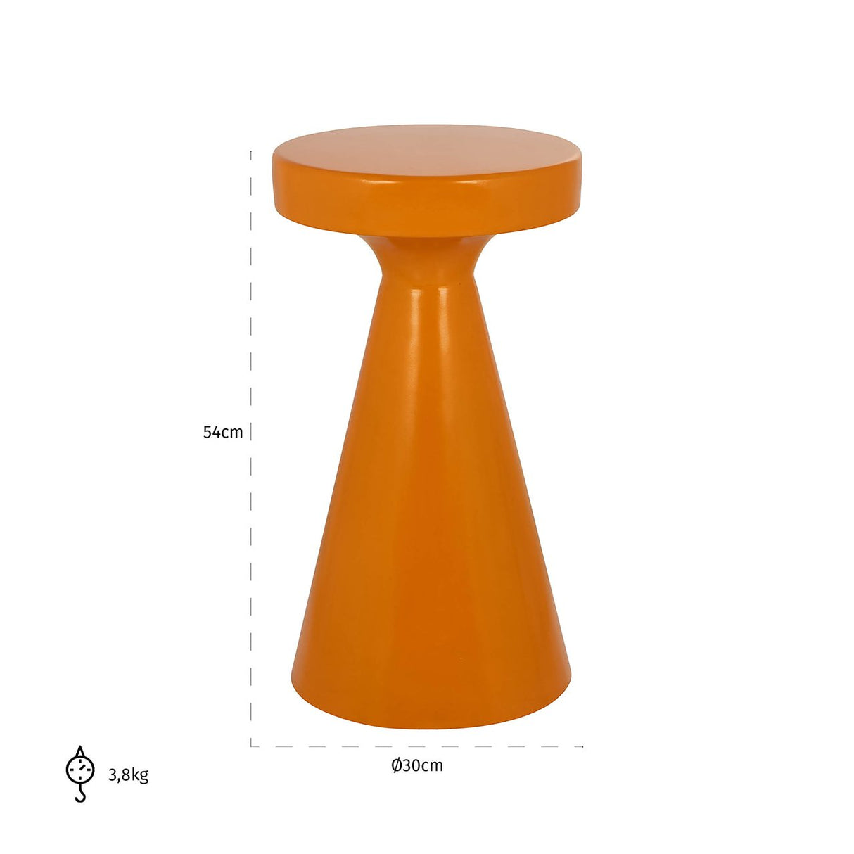 Bijzettafel Kimble donker oranje groot 30Ø van Richmond Interiors – Luxe comfort op maat van PureWonen. Vraag naar de beste prijs.