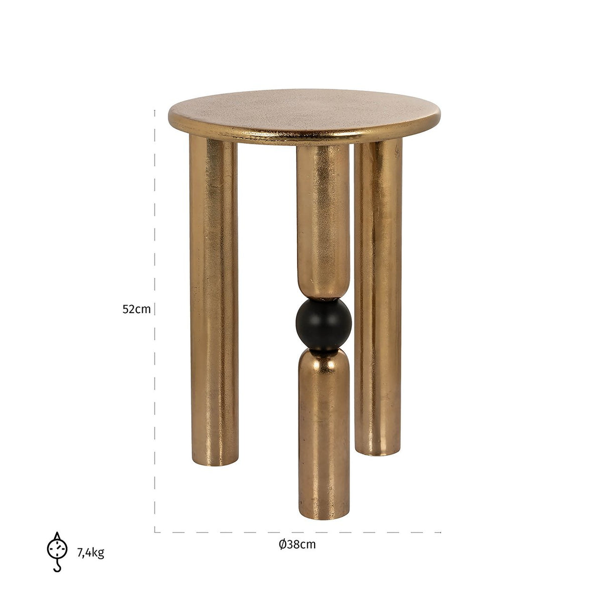 Bijzettafel Marshall 38Ø (Gold) van Richmond Interiors – Luxe comfort op maat van PureWonen. Vraag naar de beste prijs.