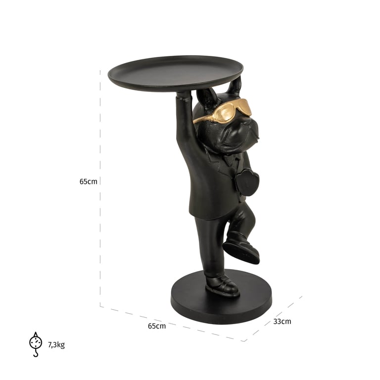 Bijzettafel Bullie (Black/gold) van Richmond Interiors – Luxe comfort op maat van PureWonen. Vraag naar de beste prijs.