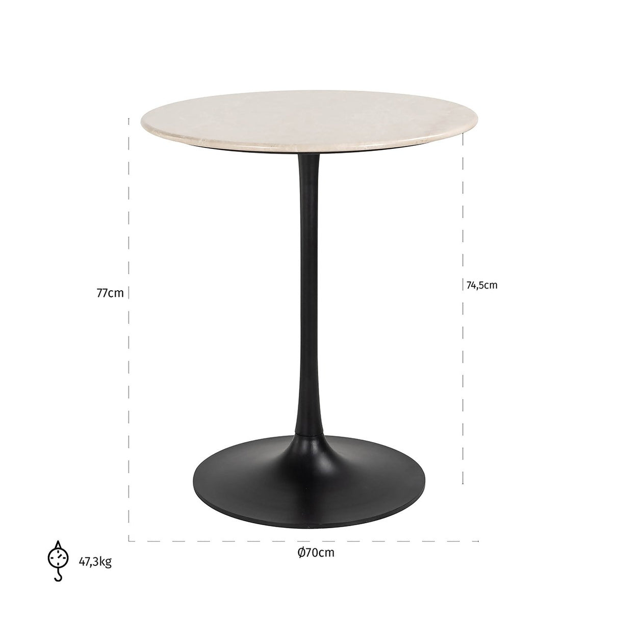 Bistrotafel Tavolo rond (Beige) van Richmond Interiors – Luxe comfort op maat van PureWonen. Vraag naar de beste prijs.