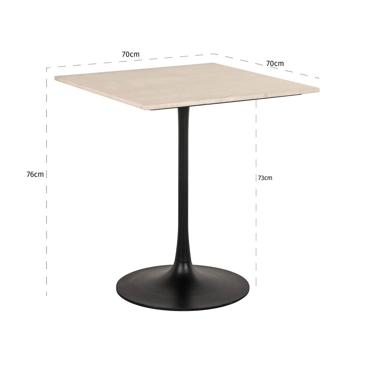 Bistrotafel Tavolo vierkant (Beige) van Richmond Interiors – Luxe comfort op maat van PureWonen. Vraag naar de beste prijs.