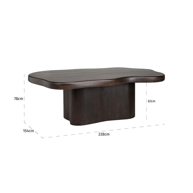 Eettafel Sherman Organisch 230x139 (Brown) van Richmond Interiors – Luxe comfort op maat van PureWonen. Vraag naar de beste prijs.