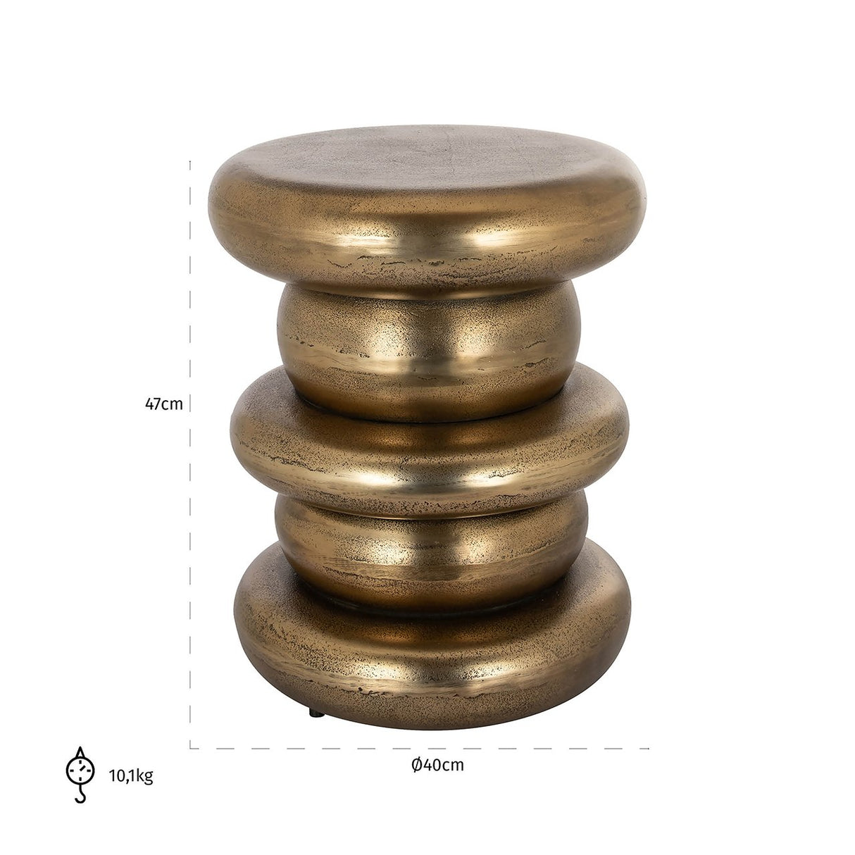 Bijzettafel Ela (Gold) van Richmond Interiors – Luxe comfort op maat van PureWonen. Vraag naar de beste prijs.
