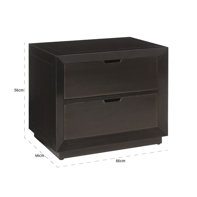 Nachtkastje Dante 2-laden (Brown) van Richmond Interiors – Luxe comfort op maat van PureWonen. Vraag naar de beste prijs.