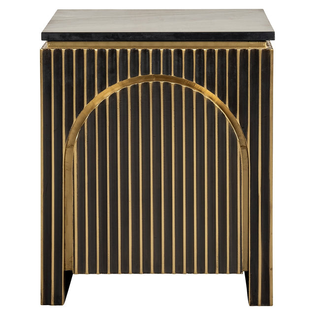 Nachtkastje Les Arcs 1-deur (Brushed Gold) van Richmond Interiors – Luxe comfort op maat van PureWonen. Vraag naar de beste prijs.