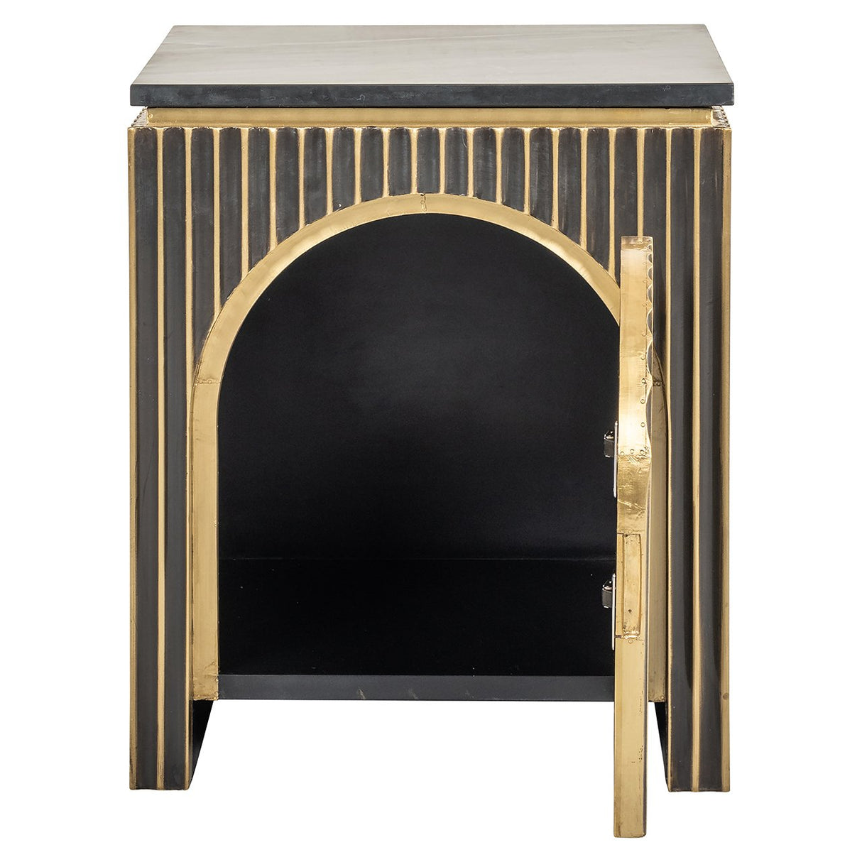 Nachtkastje Les Arcs 1-deur (Brushed Gold) van Richmond Interiors – Luxe comfort op maat van PureWonen. Vraag naar de beste prijs.