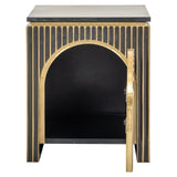Nachtkastje Les Arcs 1-deur (Brushed Gold) van Richmond Interiors – Luxe comfort op maat van PureWonen. Vraag naar de beste prijs.