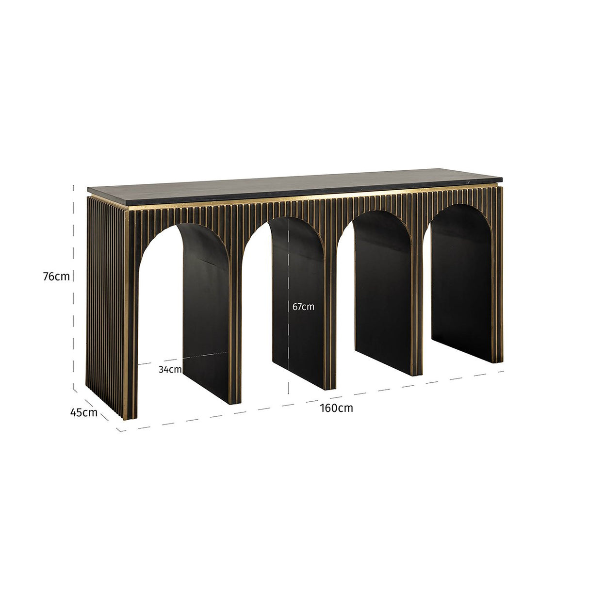 Wandtafel Les Arcs (Brushed Gold) van Richmond Interiors – Luxe comfort op maat van PureWonen. Vraag naar de beste prijs.