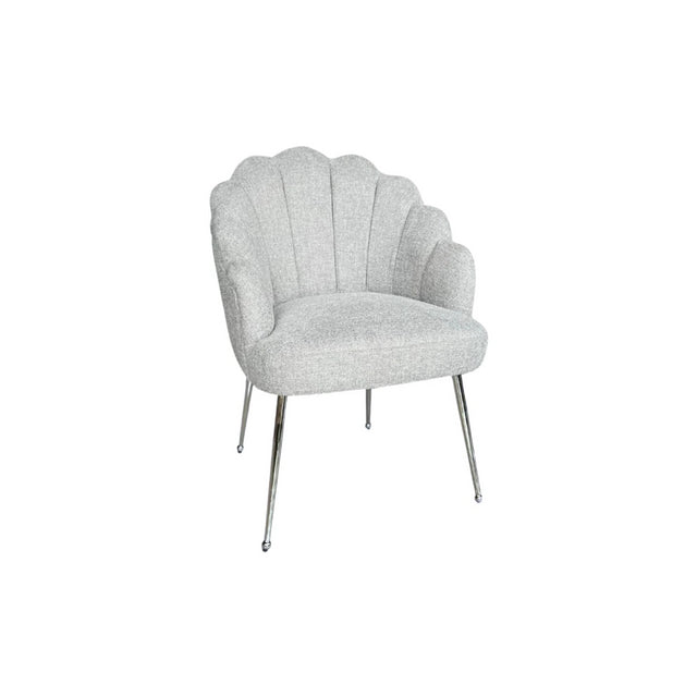 CHAIR ACCENT ZB-5600 SILVER LEGS + LIGHT GREY TEXERE