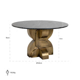 Eettafel Maddox 130Ø (Black/gold) van Richmond Interiors – Luxe comfort op maat van PureWonen. Vraag naar de beste prijs.