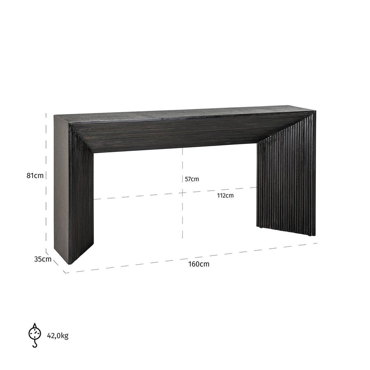 Wandtafel Gizen (Black/gold) van Richmond Interiors – Luxe comfort op maat van PureWonen. Vraag naar de beste prijs.