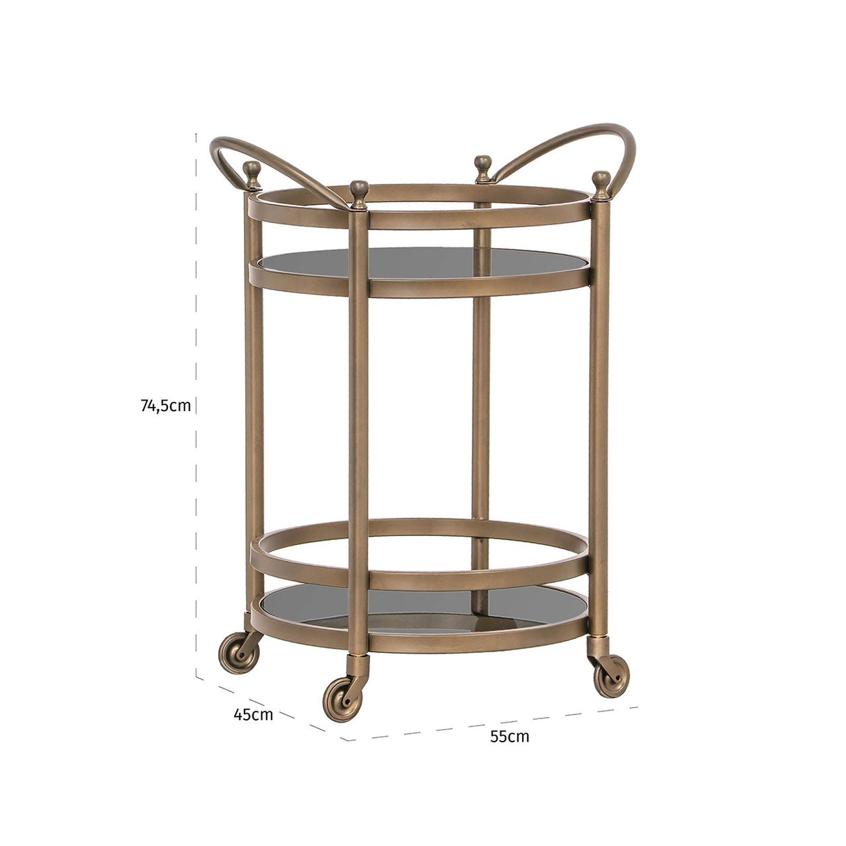 Trolley Hendricks brass (Brushed Gold) van Richmond Interiors – Luxe comfort op maat van PureWonen. Vraag naar de beste prijs.