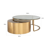 Salontafel Orlan set van 2 (Gold) van Richmond Interiors – Luxe comfort op maat van PureWonen. Vraag naar de beste prijs.