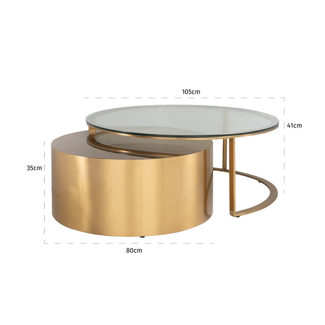 Salontafel Orlan set van 2 (Gold) van Richmond Interiors – Luxe comfort op maat van PureWonen. Vraag naar de beste prijs.