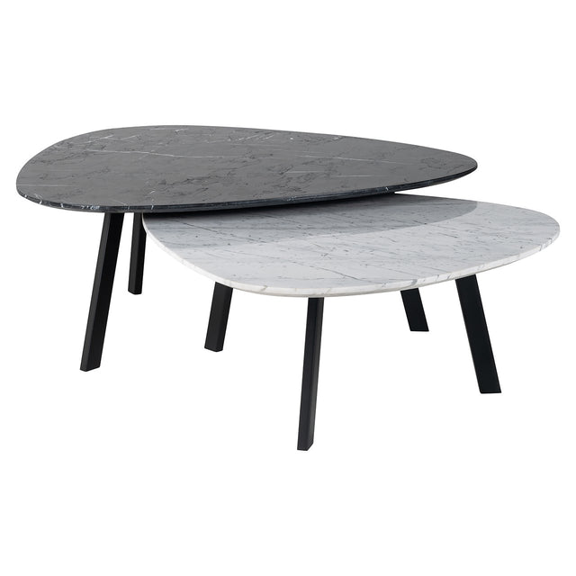 Salontafel Trocadero set van 2 (Black/white) van Richmond Interiors – Luxe comfort op maat van PureWonen. Vraag naar de beste prijs.