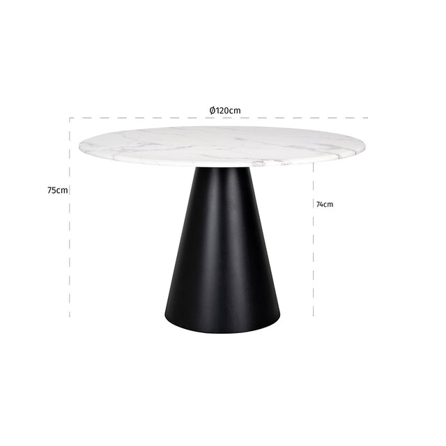 Eettafel Degas 120Ø  (White) van Richmond Interiors – Luxe comfort op maat van PureWonen. Vraag naar de beste prijs.