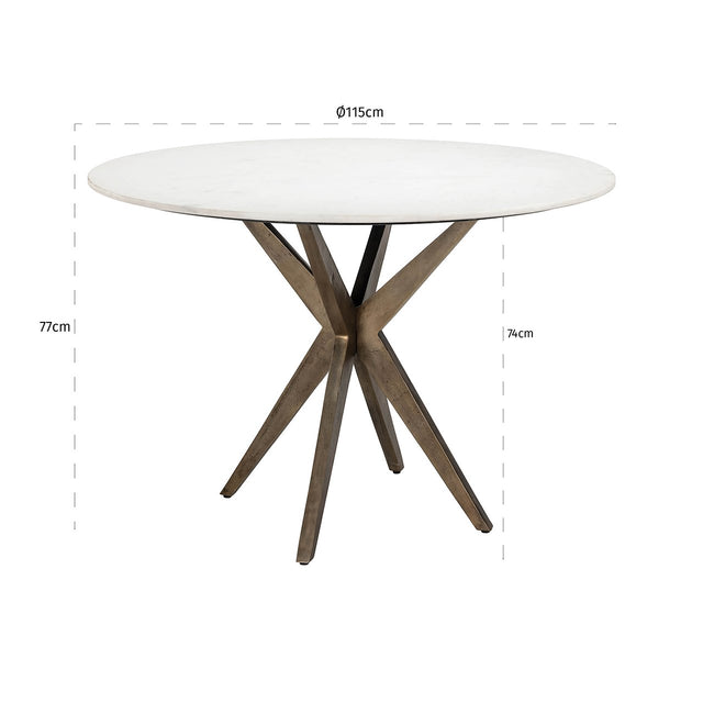 Eettafel Maisy 114Ø (White) van Richmond Interiors – Luxe comfort op maat van PureWonen. Vraag naar de beste prijs.