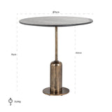Bistrotafel Logan 75Ø (Black/gold) van Richmond Interiors – Luxe comfort op maat van PureWonen. Vraag naar de beste prijs.