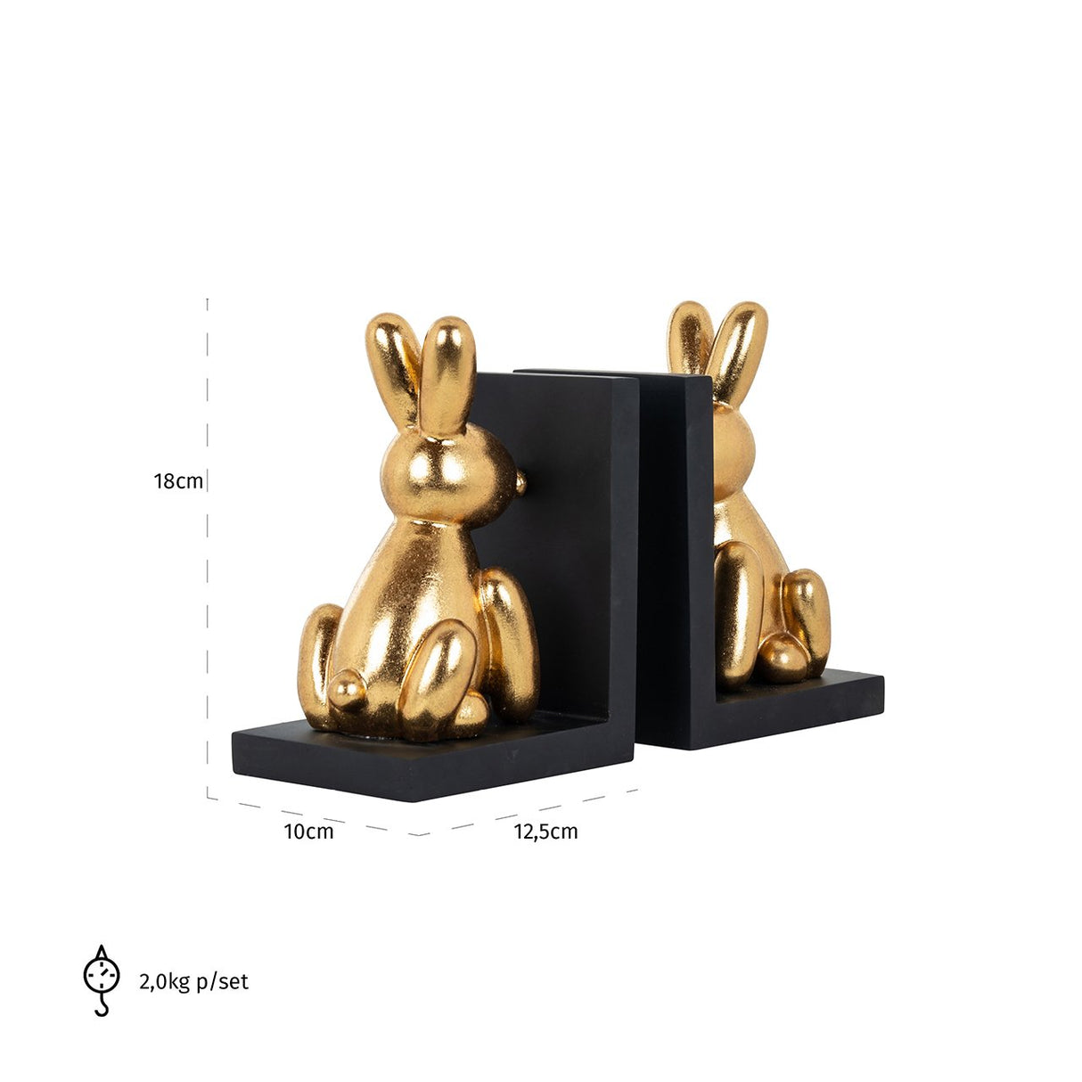 Boekenstandaard Cony (Black/gold) van Richmond Interiors - laagste prijs offerte van PureWonen