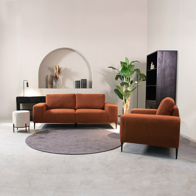 LABEL51 Bank Ferraro - Rust - Boucle - 3-Zits van LABEL51 – Luxe comfort op maat van PureWonen. Vraag naar de beste prijs.