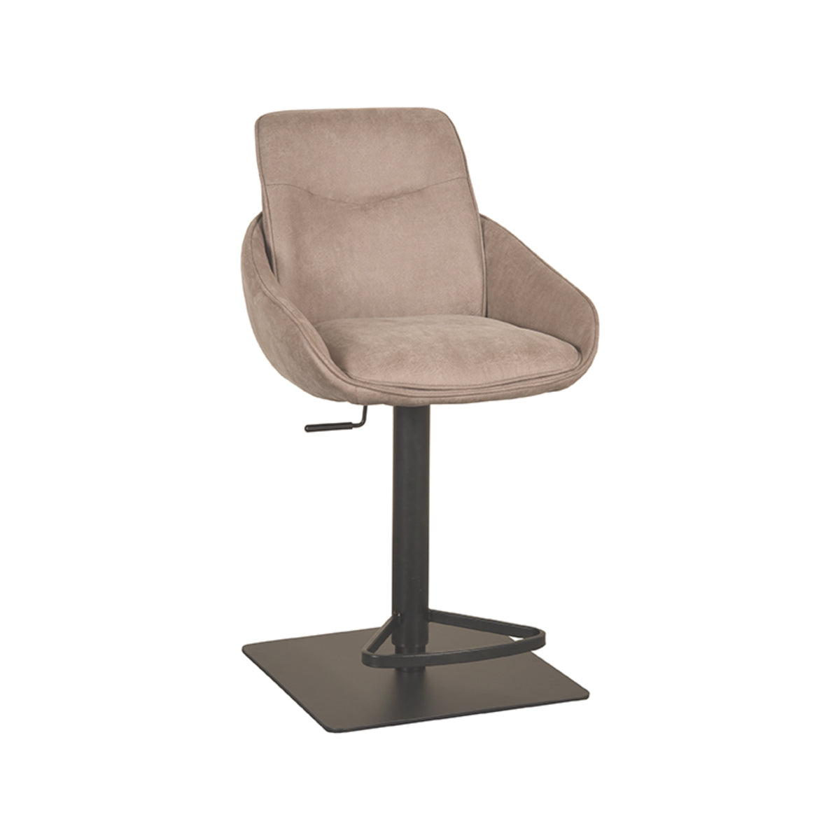 LABEL51 Barkruk Beauty - Taupe - Micro Suede - Gaslift van LABEL51 – Luxe comfort op maat van PureWonen. Vraag naar de beste prijs.