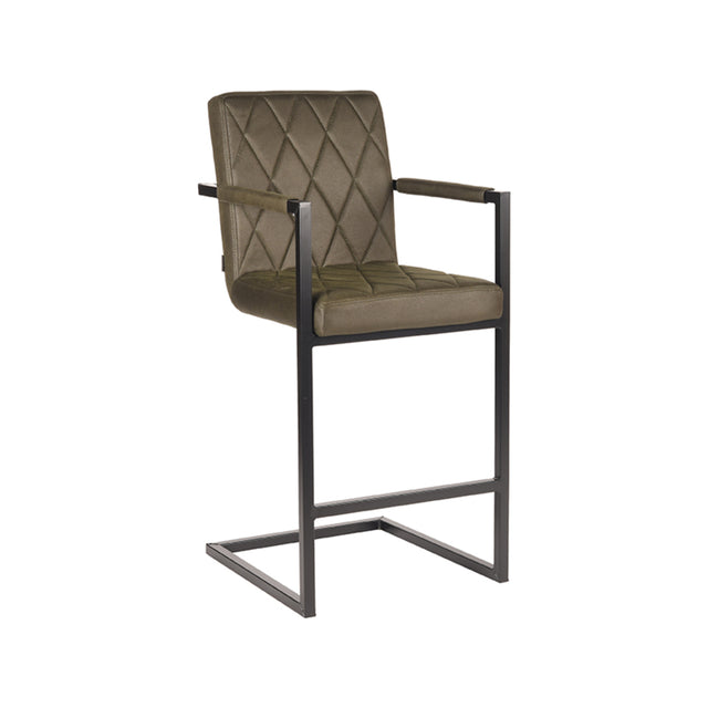 LABEL51 Barkruk Denmark - Army green - Microfiber - Zithoogte 65 van LABEL51 – Luxe comfort op maat van PureWonen. Vraag naar de beste prijs.