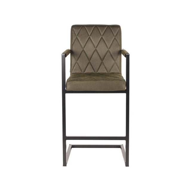LABEL51 Barkruk Denmark - Army green - Microfiber - Zithoogte 65 van LABEL51 – Luxe comfort op maat van PureWonen. Vraag naar de beste prijs.