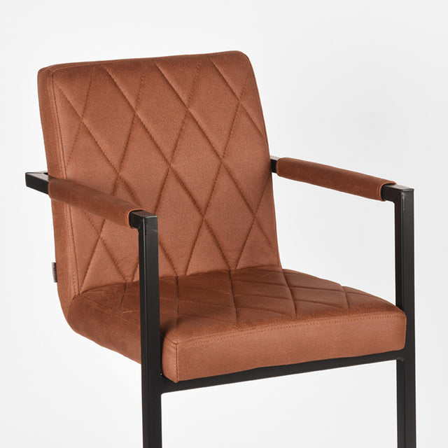 LABEL51 Barkruk Denmark - Cognac - Microfiber - Zithoogte 65 van LABEL51 - laagste prijs offerte van PureWonen