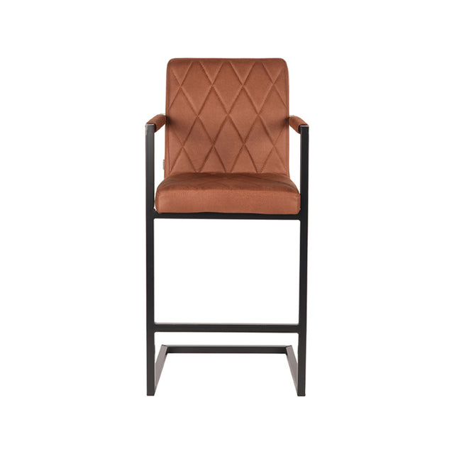 LABEL51 Barkruk Denmark - Cognac - Microfiber - Zithoogte 65 van LABEL51 - laagste prijs offerte van PureWonen