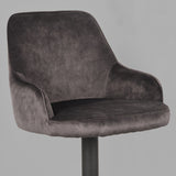 LABEL51 Barkruk Fender - Antraciet - Velours - Gaslift van LABEL51 – Luxe comfort op maat van PureWonen. Vraag naar de beste prijs.