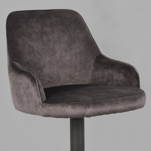 LABEL51 Barkruk Fender - Antraciet - Velours - Gaslift van LABEL51 – Luxe comfort op maat van PureWonen. Vraag naar de beste prijs.