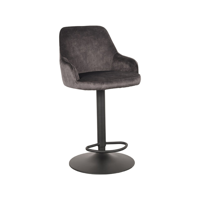 LABEL51 Barkruk Fender - Antraciet - Velours - Gaslift van LABEL51 – Luxe comfort op maat van PureWonen. Vraag naar de beste prijs.