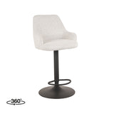 LABEL51 Barkruk Fender - Wit - Boucle - Gaslift van LABEL51 – Luxe comfort op maat van PureWonen. Vraag naar de beste prijs.