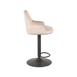 LABEL51 Barkruk Fender - Naturel - Velours - Gaslift van LABEL51 - laagste prijs offerte van PureWonen