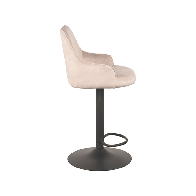 LABEL51 Barkruk Fender - Naturel - Velours - Gaslift van LABEL51 - laagste prijs offerte van PureWonen