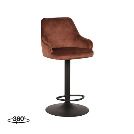 LABEL51 Barkruk Fender - Rust - Velours - Gaslift van LABEL51 - laagste prijs offerte van PureWonen