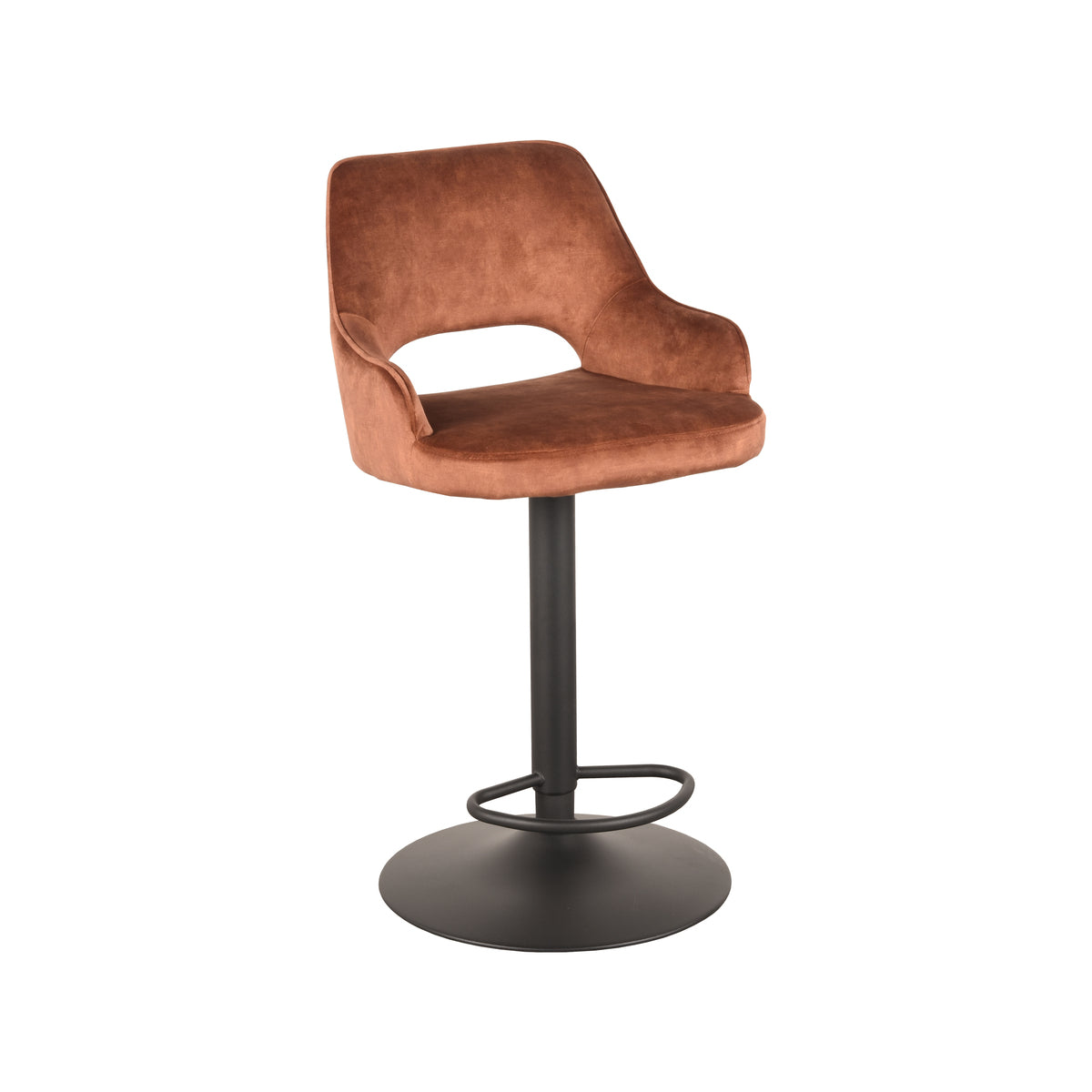 LABEL51 Barkruk Fer - Rust - Velours - Gaslift van LABEL51 – Luxe comfort op maat van PureWonen. Vraag naar de beste prijs.
