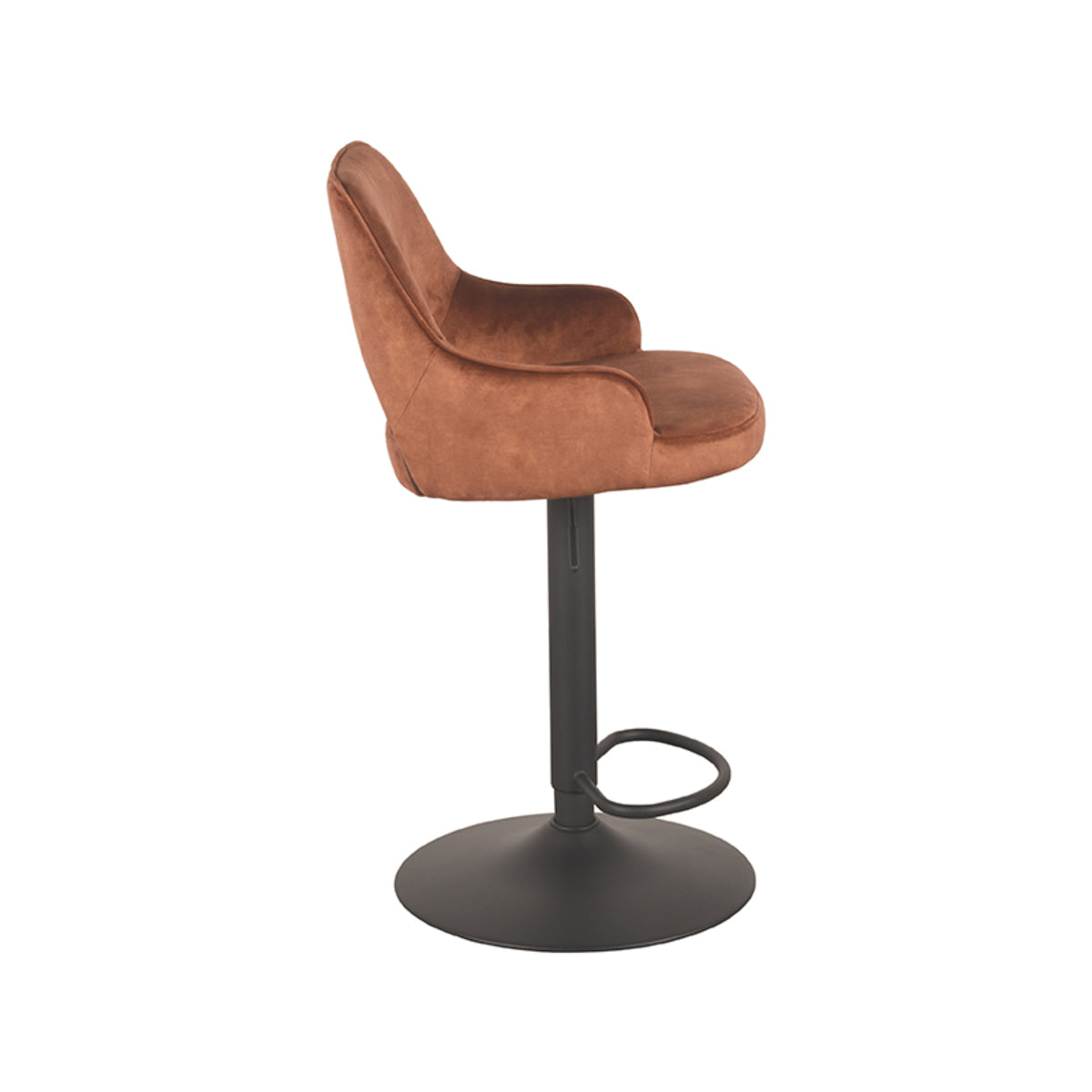 LABEL51 Barkruk Fer - Rust - Velours - Gaslift van LABEL51 – Luxe comfort op maat van PureWonen. Vraag naar de beste prijs.