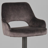 LABEL51 Barkruk Fer - Antraciet - Velours - Gaslift van LABEL51 - laagste prijs offerte van PureWonen