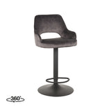 LABEL51 Barkruk Fer - Antraciet - Velours - Gaslift van LABEL51 - laagste prijs offerte van PureWonen