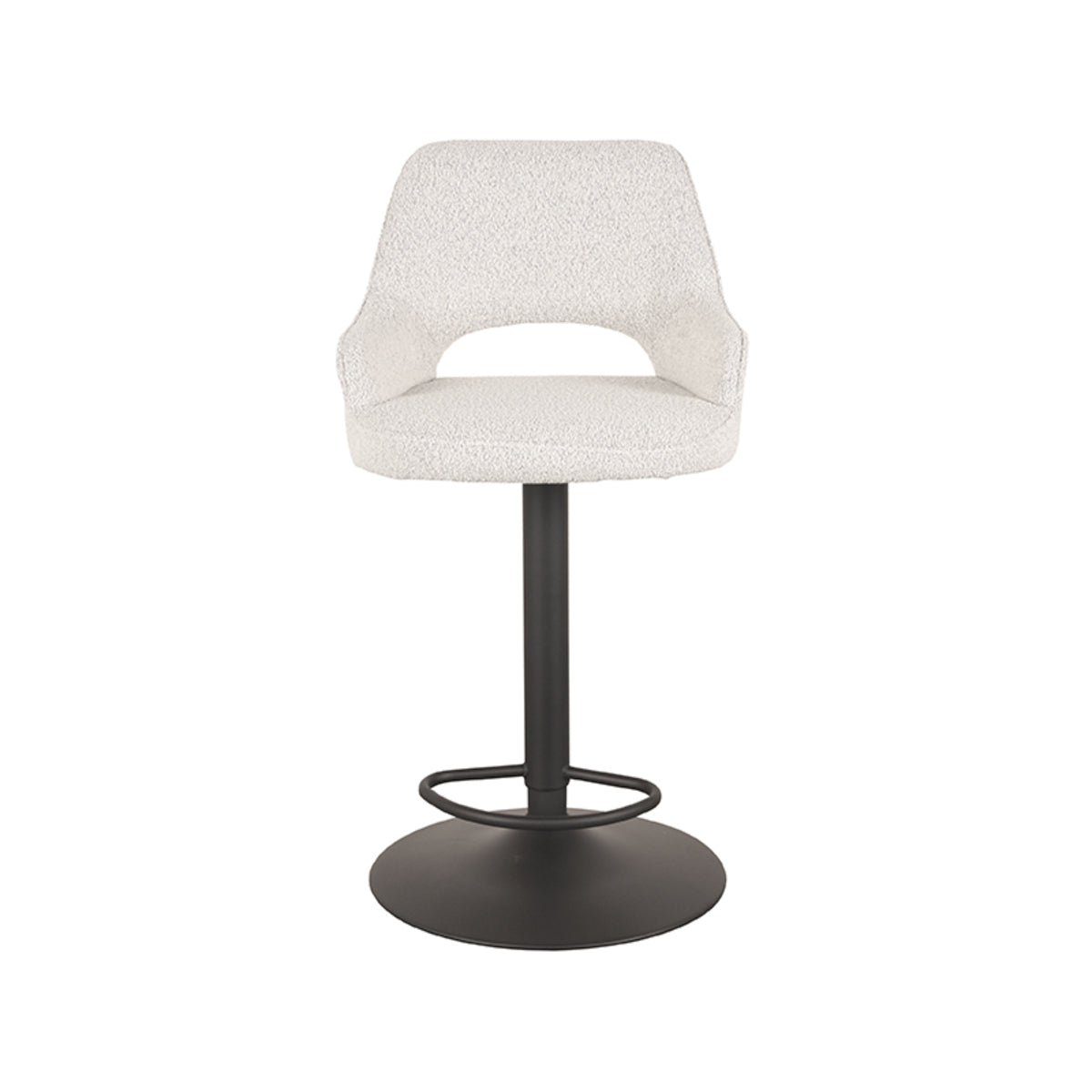 LABEL51 Barkruk Fer - Wit - Boucle - Gaslift van LABEL51 – Luxe comfort op maat van PureWonen. Vraag naar de beste prijs.